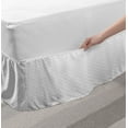 thumbnail image 2 of Herringbone Bed Skirt, Abstract Pattern Inspired Repeated Dotted Zigzag Lines Art Print, Elastic Bedskirt Dust Ruffle Wrap Around for Bedding Decor, 4 Sizes, White Pale Taupe Black, by Ambesonne, 2 of 2