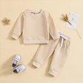 thumbnail image 2 of TOWED22 Toddler Baby Boy Clothes Fall Winter Sweatshirt Pants 2 Piece Set Infant Solid Color Long Sleeve Top Suit Outfits, 2 of 6