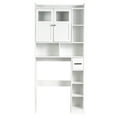 thumbnail image 6 of Ktaxon Over the Toilet Bathroom Storage Cabinet Space Saver with 2 Doors and 4 Adjustable Shelves, White, 6 of 17
