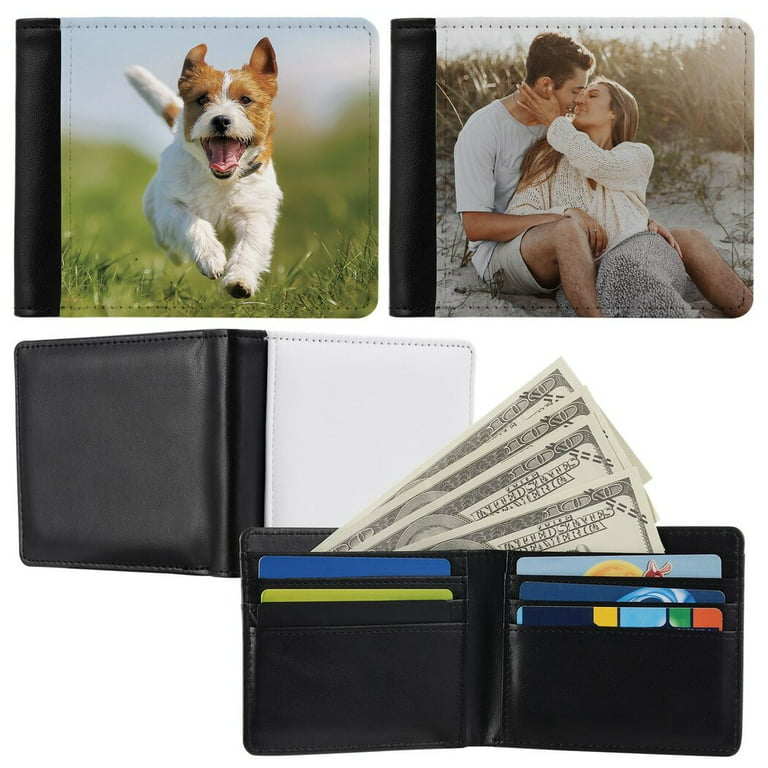 4 PCS Sublimation Wallet, Customized Sublimation Blank Men Wallet, Heat  Transfer Printing Wallet, DIY Bifold Wallet, Male Leather Wallet with Card