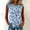 Light Blue(New), variant on Women's Tank Top,Summer Casual Stylish Independence Day Print Denim Patchwork Waffle Weave Loose Round Neck Sleeveless Top