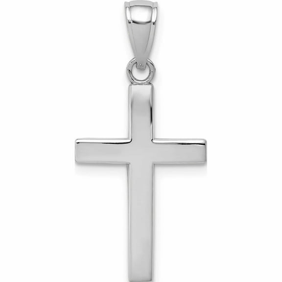 10K White Gold Polished Cross Pendant (29 X 14) Made In United States 10xr564w