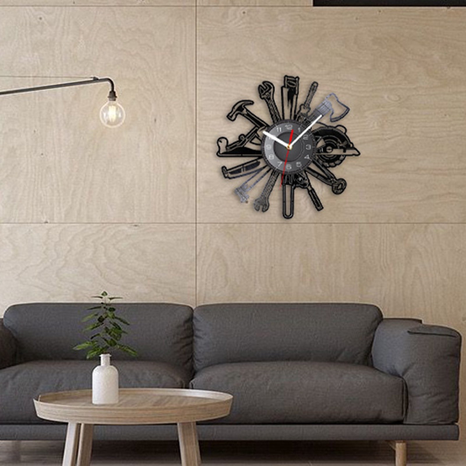 LLDYYDS Wall Clock Car Garage Tools Record Wall Clock Mechanic Service Car Wall Watch Repairing Tool Clock Repairman Gift Man Cave Room Decor