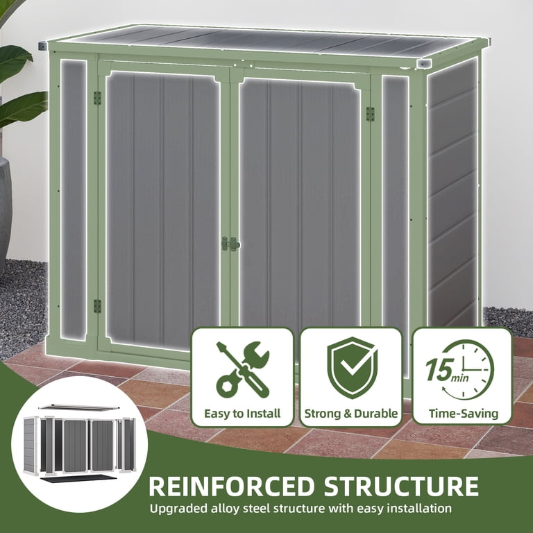 Dextrus 35Cu.ft Garden Shed, 4.7x2.5 FT, Weather Resistant Resin