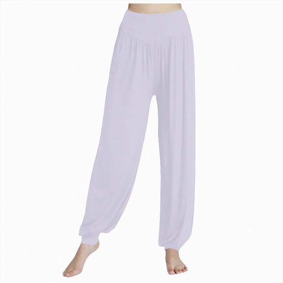 felwors Harem Pants Women High Waist Yoga Pants Elastic Soft Modal Yoga Sports Pants 2026 Summer Loose Comfy Joggers Trousers (Light Gray, L)