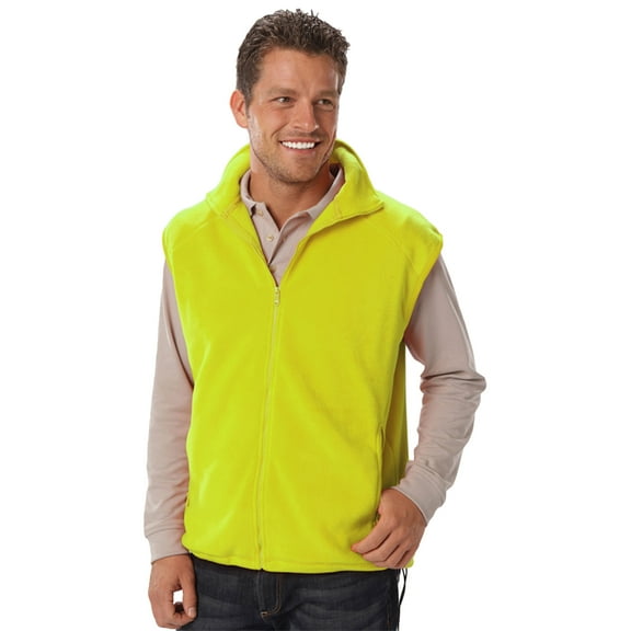 BlueGeneration Adult Polar Fleece Sleeveless Vest - Yellow 3 Extra Large Solid