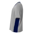 thumbnail image 3 of A4 Youth Short Sleeve V- Neck Atheltic Liga Sports Soccer wear Jersey , SILVER/NAVY, XX-Small, NB3018, 3 of 3