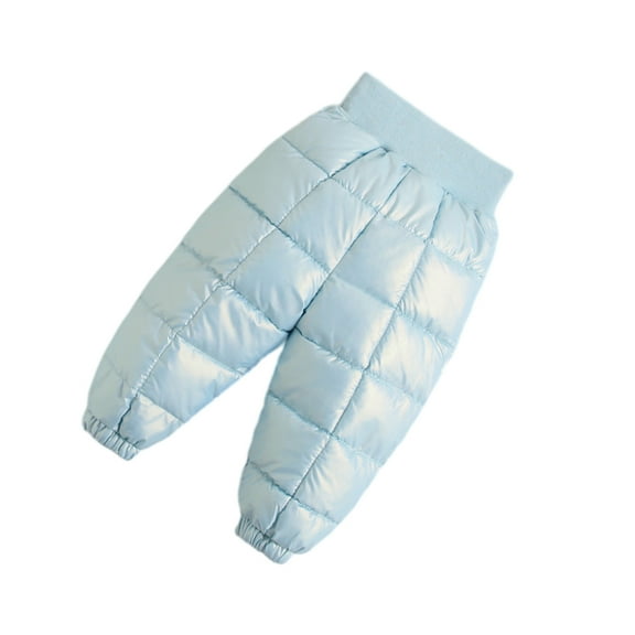 KYAIGUO Baby Girls Puffer Down Pants Newborn Boys Winter Warm Snow Pants 9M-6Y Lightweight High Waisted Trousers Puffer Windproof Cotton Pants