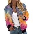 thumbnail image 2 of Sudadera informal de manga larga con capucha y chaquetas para mujer Sudadera holgada de manga larga con cremallera Chaqueta informal de béisbol de punto grueso Chaqueta de poliéster para mujer, 2 of 6