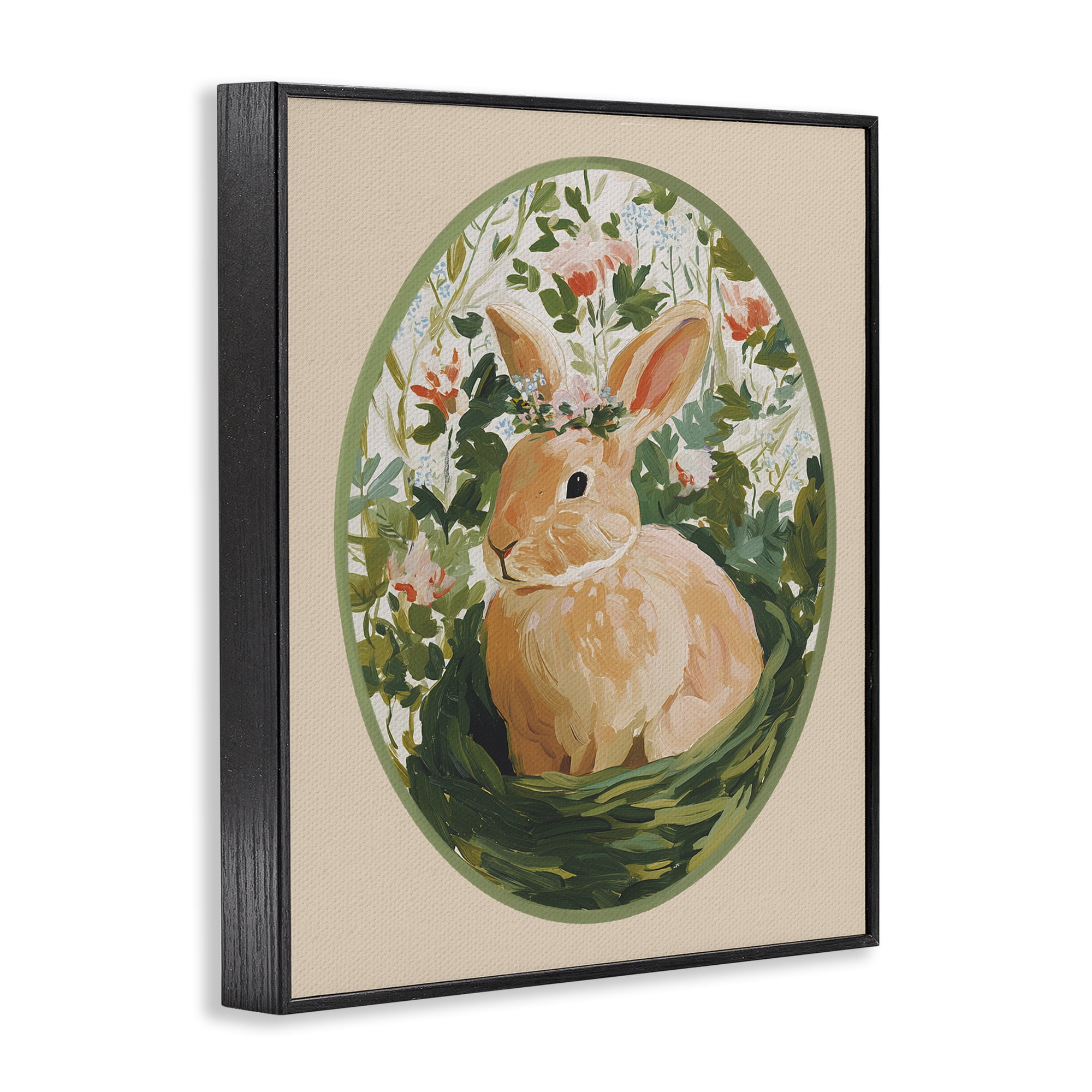 Stupell Industries Bloom Nest Bunny Black Framed Giclee Art, design by Yen