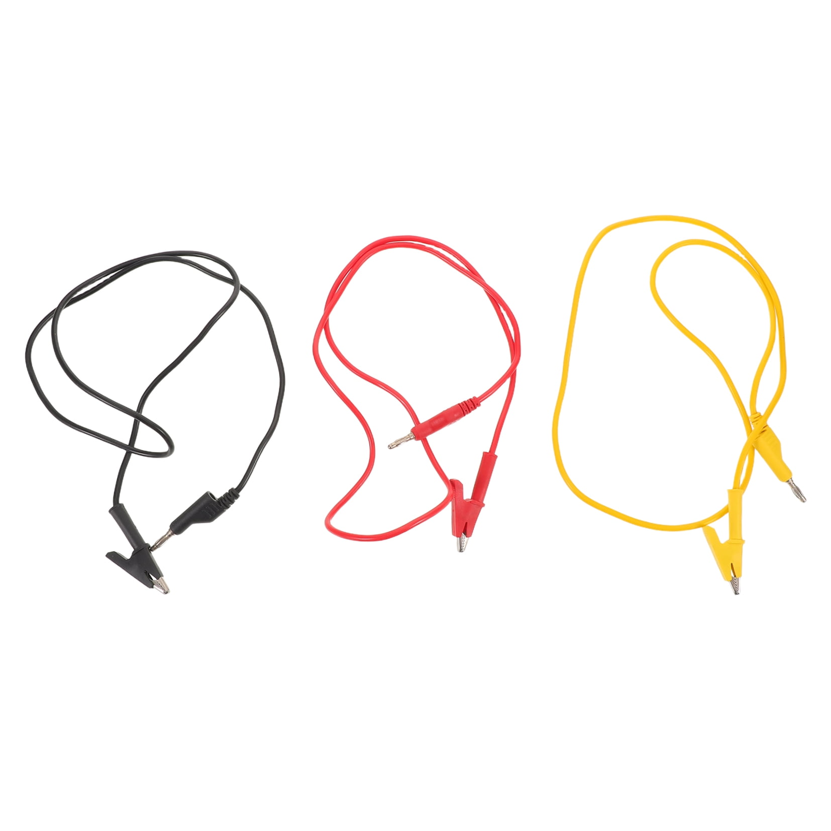 ELAYARD 3Pcs Flexible Jumper Cable Clamps with Banana Plug Test Wire for Stable Circuit Testing