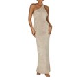 thumbnail image 3 of Diconna Robe Midi d'Été des Femmes une Épaule Sans Manches en Tricot Couleur Unie Robe Cocktail, 3 of 6