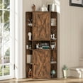 thumbnail image 2 of VEANERWOOD Farmhouse 55" Tall Corner Cabinet, 10-Cubby Corner Storage Cabinet with Adjustable Shelves & 2 Doors for Bathroom,Living Room,Kitchen, 2 of 8