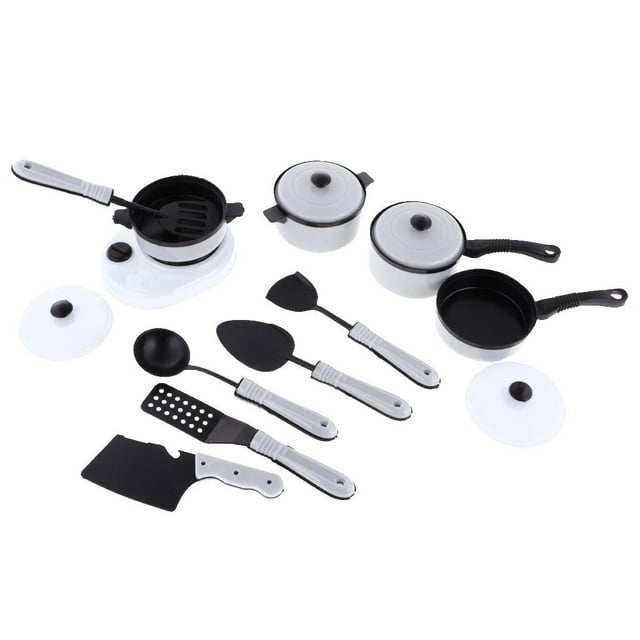 Set de Cocina de Simulación Sunnimix 11 Piezas Juguetes de Cocina para Niños Blanco