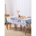 thumbnail image 3 of Easter Rectangle Tablecloth, Watercolor Gnomes Eggs Daisy Flower Light Purple Plaid Waterproof & StainResistant Tablecloth, Washable Oil-proof Table Cover for Dining/Party/Wedding/Buffet 54x108 In, 3 of 9