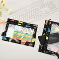 thumbnail image 4 of Ckdifva Crayons Rainbows Hearts Pencil Pouch 3 Ring Zipper Pencil Case Binder Pockets Clear Top Cosmetic Bag 2 Pack, 4 of 6
