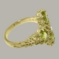 thumbnail image 4 of LBG British Made 10k Yellow Gold Cubic Zirconia & Peridot Womens Promise Ring - 33 size options - Size 4.5, 4 of 6