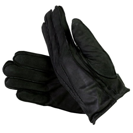Medium Leather Glove - Men's Suede Leather Gloves with Thinsulate Lining Black Medium