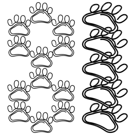 20 Pcs Cute Paper Clips Mini Cartoon Paw Print Unique Practical Paperclips