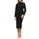 thumbnail image 2 of INSPIRE CHIC Vestido Lápiz Elegante para Mujeres con Solapa Cuello en V de Manga Larga 2025 Tendencia Vestidos de Trabajo hasta la Rodilla M Negro, 2 of 5