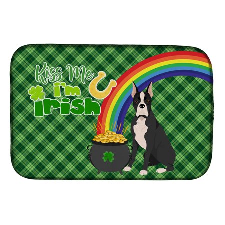 

Black Boxer St. Patrick s Day Dish Drying Mat 14 in x 21 in