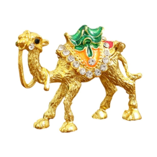 Joyero con forma de camello, joyero, organizador creativo de anillos y pendientes. Amarillo