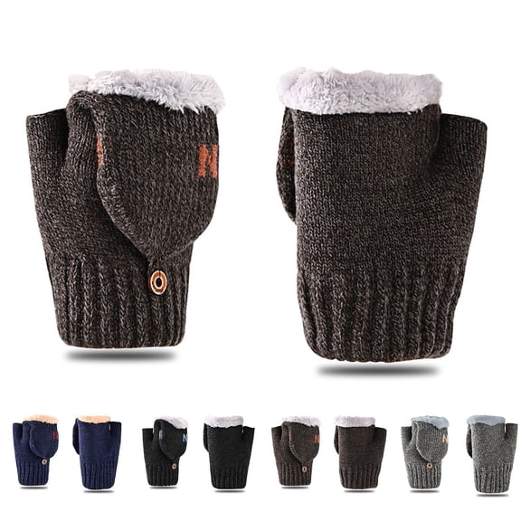 Ashirexll Winter Gloves Women, Warm Gloves, Half Finger Outdoor Gloves Convertible for All Activities