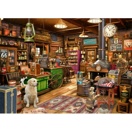General Store Jigsaw Puzzle 1000 Piece by Vermont Christmas Company - Fully Interlocking & Randomly Shaped Pieces - 26 5/8 x 19 1/4