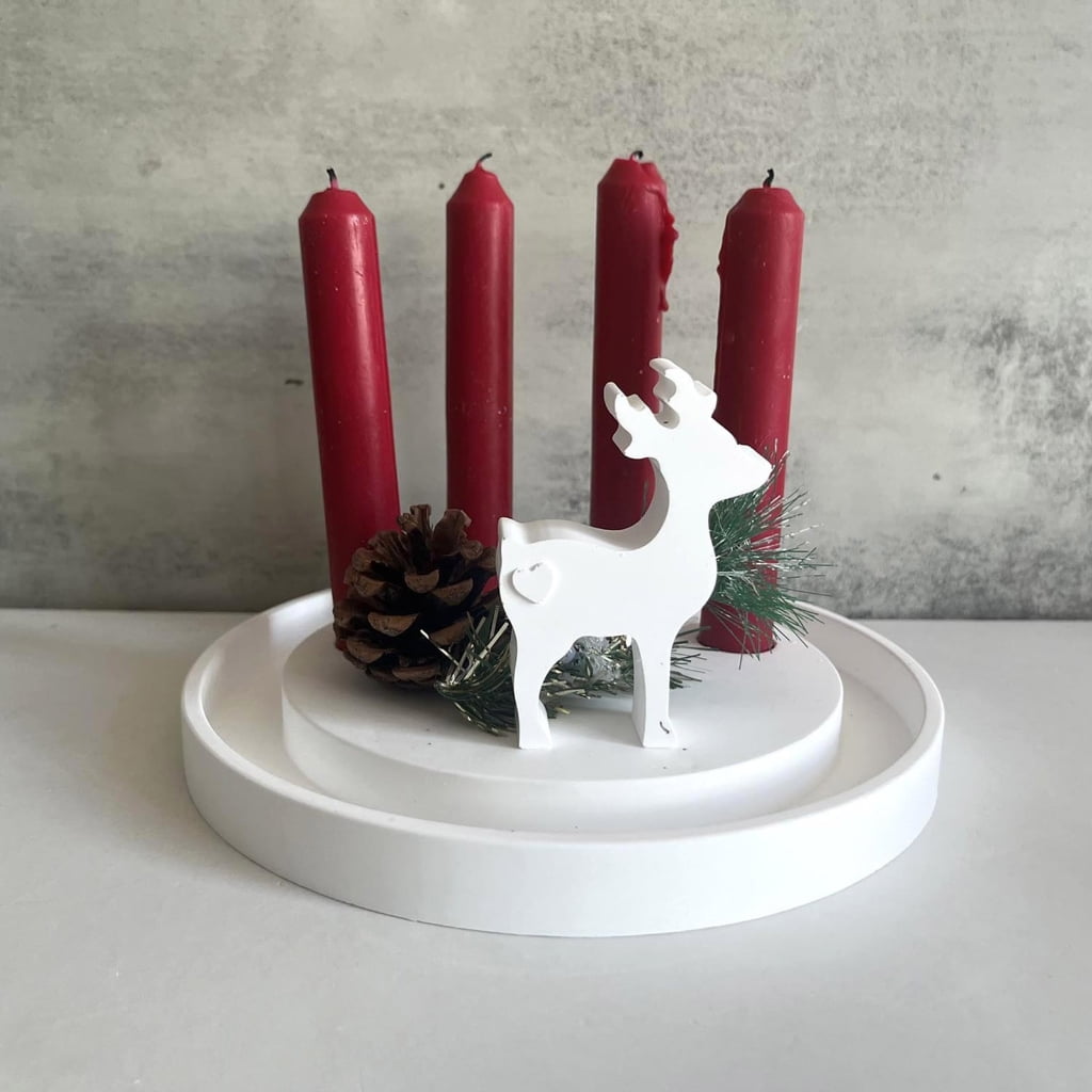Aurgiarme Round Flexible Silicone Mold for Epoxy Resin Castes Sturdy Concrete Candle Holder Craft Supplies Forms Daily Use