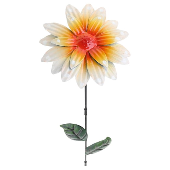 YIEMEEN Flowers Garden Stakes Decors 14inch Metal Colorful Flower Sticks Ground Insert Indoor and Outdoor Yard Lawn Decorations