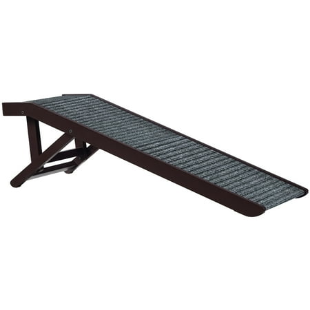 UPC: 0883339869476 | Unipaws Foldable Wooden Pet Ramp with Adjustable Height Dog Ramp for High Bed and Couch Durable Pet Ladder for Dog Espresso
