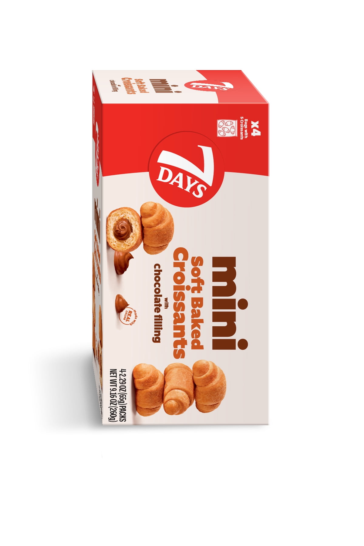 7Days Mini Croissants, Chocolate, Breakfast On the Go, Non-GMO (Pack of 4)