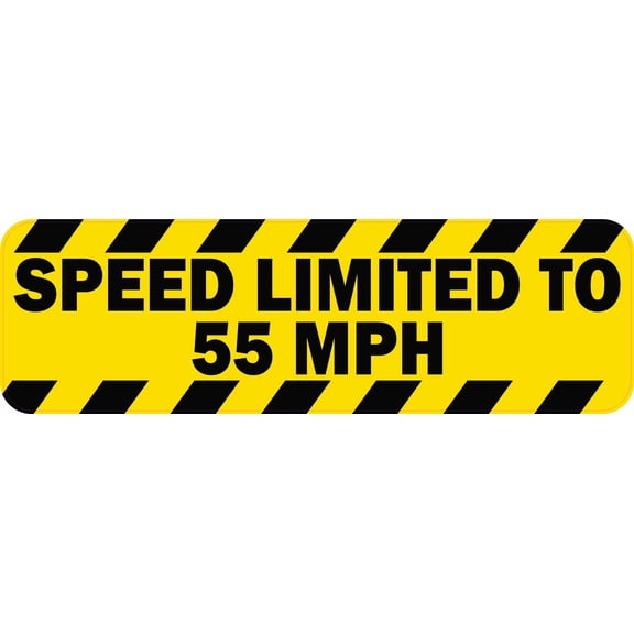 StickerTalk Speed Limited To 55 MPH Vinyl Bumper Sticker, 10 inc