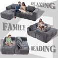 thumbnail image 2 of Villeston Modular Sectional Sofa, Chenille L-shaped Sofa with Chaise longue, Equipped with Side Pockets for Living Room,Gray, 2 of 8