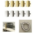 thumbnail image 3 of 10 piezas de broches de chapados en material de oro y material , 5 hebra hebil de 18x15x3mm, accesorios de bricoje para joyería, colr, , halz BLESIY cierres de presión para la fabricación de joyas, 3 of 8