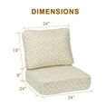 thumbnail image 4 of Aoodor 24x24x6 Inch Weather-Resistant Sunbrella Fabric Outdoor Patio Chair Cushions Set with Individual Pocket Springs for Patio Chair, Sofa, and Couch (Fretwork Fla), 4 of 10