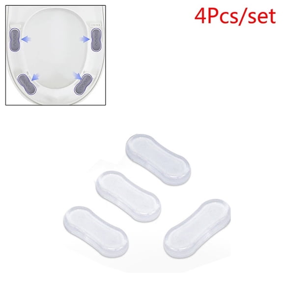 4Pcs Toilet For Seat Bumper Set Silicone Strong Adhesive Toilet Lid Bumpers Bathroom Replacement Parts Strong Adhesive Protectiv