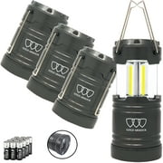 Gold Armour 4 Pack Portable LED Camping Lantern, Emits 350 Lumens (Gray)