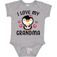 thumbnail image 3 of Inktastic I Love My Grandma with Cute Penguin and Hearts Girls Baby Bodysuit, 3 of 5