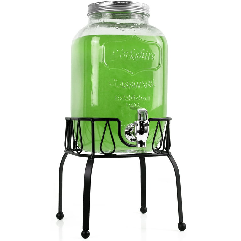 Estilo 1 Gallon Drink Dispenser - Hammered Glass Mason Jar Dispenser - Sun  Tea Jar with Spigot - 1 Gallon Glass Jar with Lid and Spout - Leak Free
