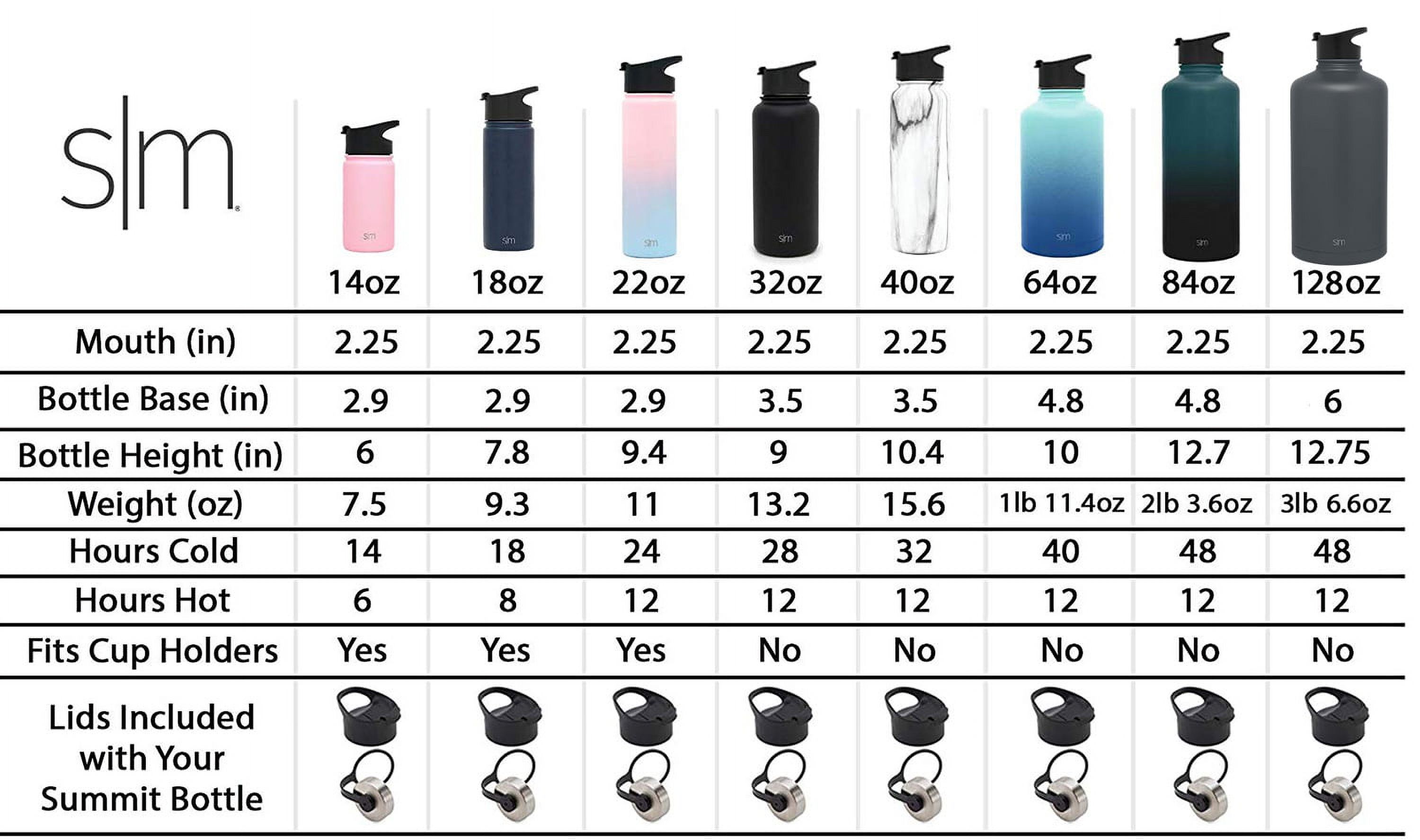 Simple Modern Summit 18 oz Silver and Black Double Wall Vacuum Insulated Stainless Steel Water Bottle with Wide Mouth and Flip-Top Lid
