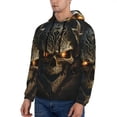 thumbnail image 3 of Honeii Metal Evil Skull Pattern Mens Hoodies Men's Loose Sleeve Sweatshirt,Pullover Hooded Sweatshirt for Men,Essentials Hoodie-4X-Large, 3 of 7