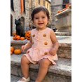 thumbnail image 4 of RUINIXCW Toddler Baby Girl Halloween Outfit Infant Baby Girls Summer Fall Clothes Ghost Pumpkin Embroidery Bows Tank Top with Shorts Set, 4 of 9