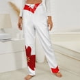 thumbnail image 3 of Valentine'S Day Love Red Flower Winter Female Pants Flannel High Waist Women Pants Lady Warm Straight Leg Plush Trousers, 3 of 7