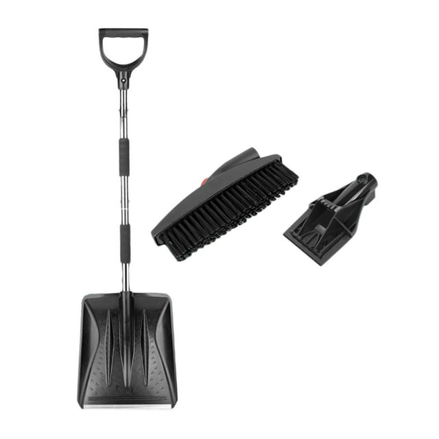 Cepillo raspador de nieve, pala para nieve para coche, ligero, portátil, descongelador Plata