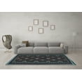thumbnail image 3 of Ahgly Company Indoor Round Oriental Light Blue Traditional Area Rugs, 6' Round, 3 of 4