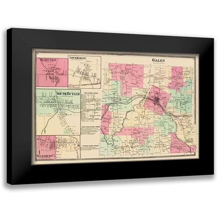 Beers 24x17 Black Modern Framed Museum Art Print Titled - Galen New York Landowner - Beers 1874