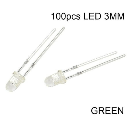 

Fule 100PCS Super Bright LED 3mm Red/Blue/Green/White/Yellow LED Transparent Bulb