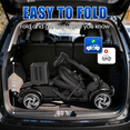 thumbnail image 2 of Flycity 24V 4 Wheel Mobility Scooter for Seniors, Foldable 30 Miles Long Range Electric Scooter with LED Lights and Basket, 20Ah Electric Powered Wheelchair Device for Adults, Black, 2 of 9