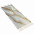 thumbnail image 2 of White Gray Marble Entryway Runner Rug 2x4ft,Modern Abstract Golden Texture Art Washable Woven Living Room Hallway Bedroom Kitchen Carpet with Tassels,Indoor Outdoor Throw Door Mat for Entryway, 2 of 5